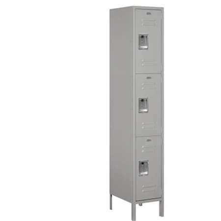 Salsbury Industries Salsbury 53168GY-U Extra Wide Standard Metal Locker Triple Tier -Gray 53168GY-U